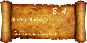 Baffy Abdiás névjegykártya